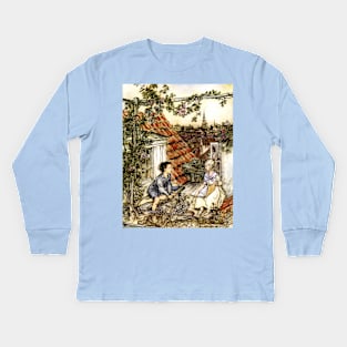 Kay and Gerda - The Snow Queen - Arthur Rackham Kids Long Sleeve T-Shirt